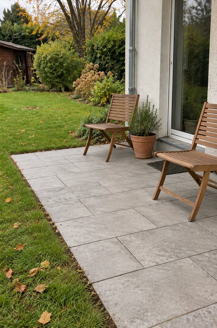 Alte Terrasse bekommt einen neuen Belag, nachher